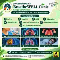 BreatheWELL Clinic,Doctor Gowthaman S, M.B.B.S., M.D., Pulmonologist, 